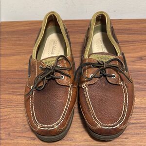 Sperry Topsider Mako Canoe Moc Boat Shoe in Amaretto Leather. Size 13W.